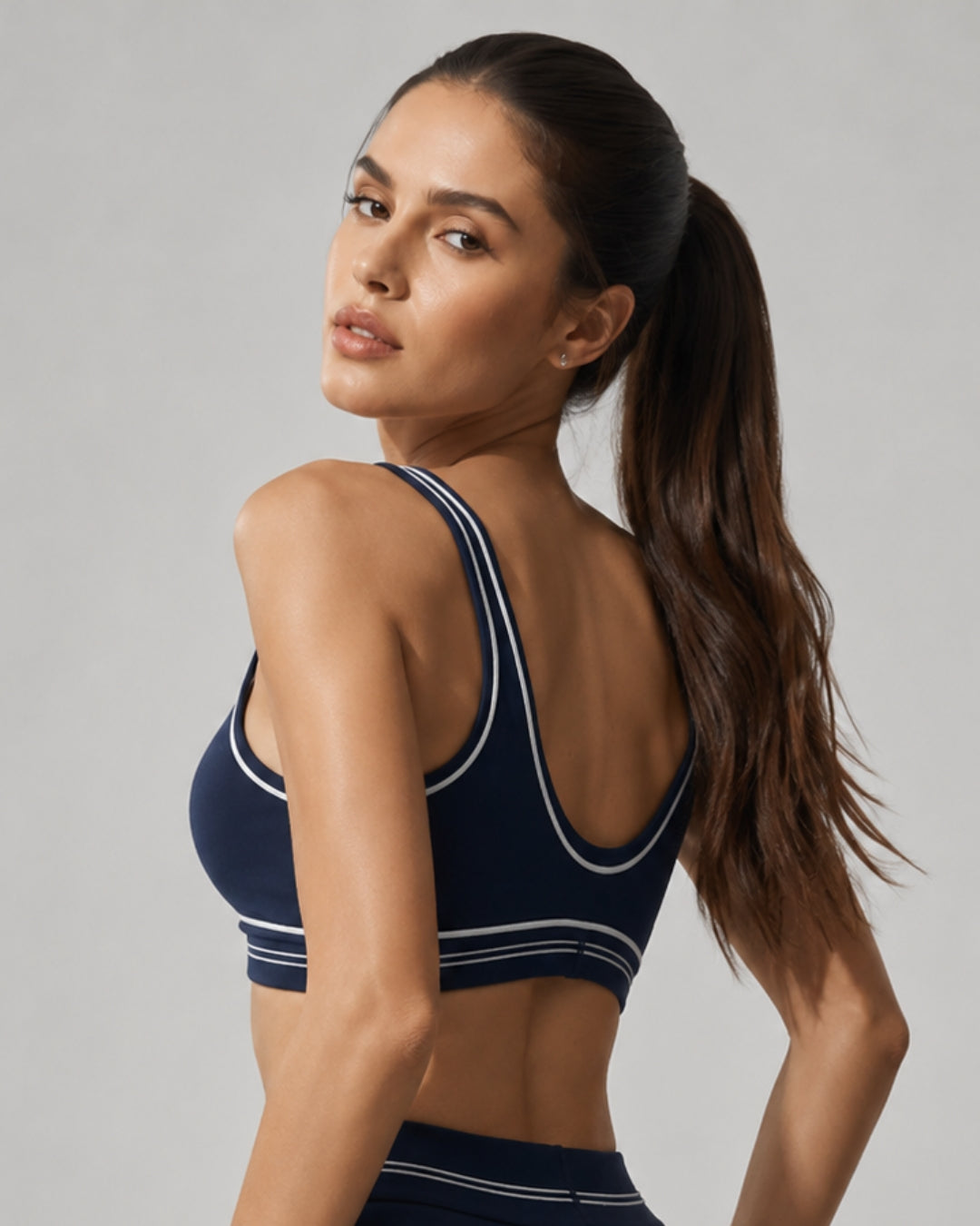 Alo Airbrush Heart Throb Bra Navy White