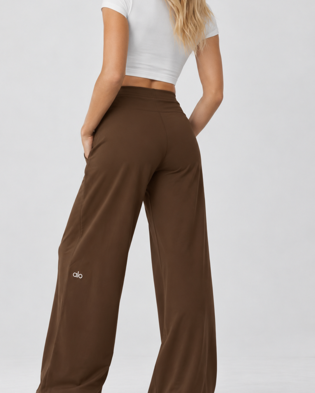 Airbrush High-Waist Wide Leg Pant (Long) Espresso
