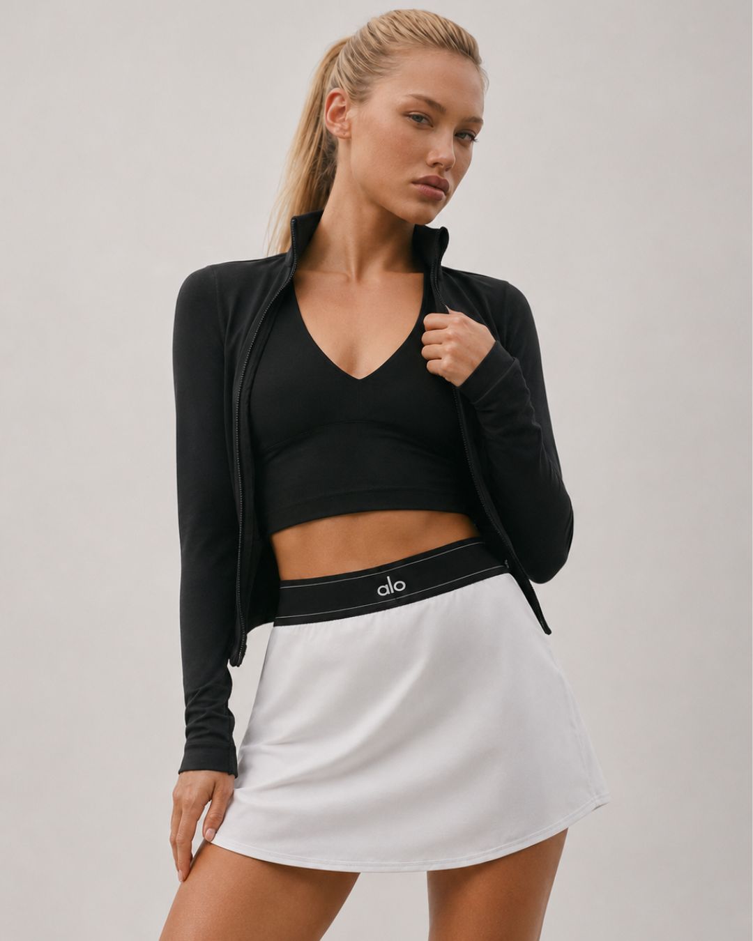 Alo Match Point Tennis Skirt White