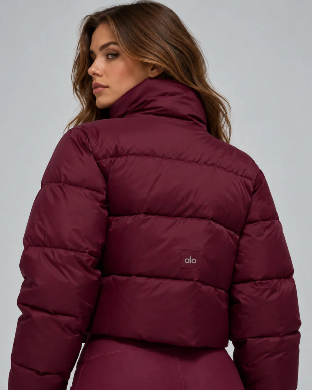 Alo Gold Rush Puffer Burgundy