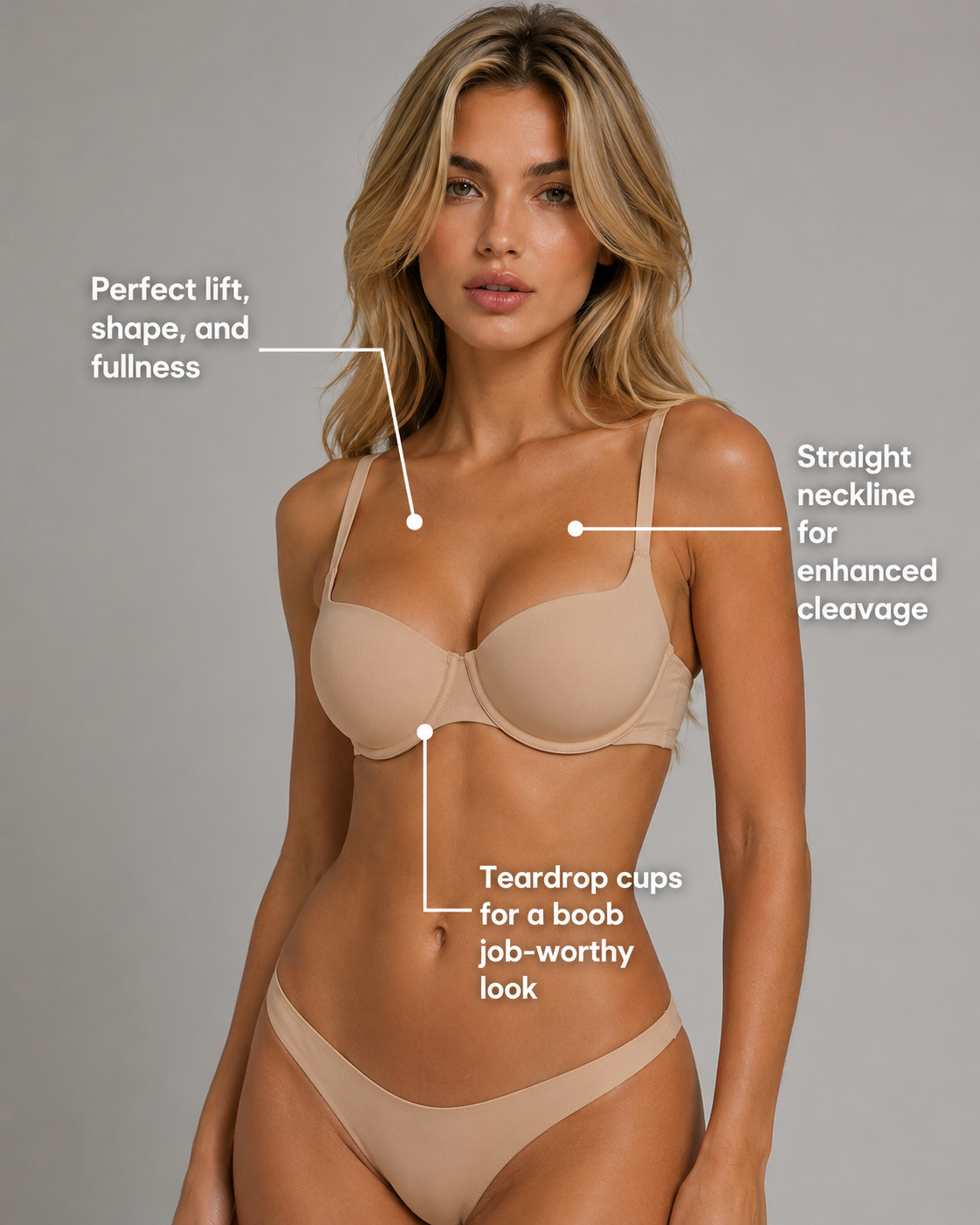 Skims Ultimate Balconette Push Up Bra Sand