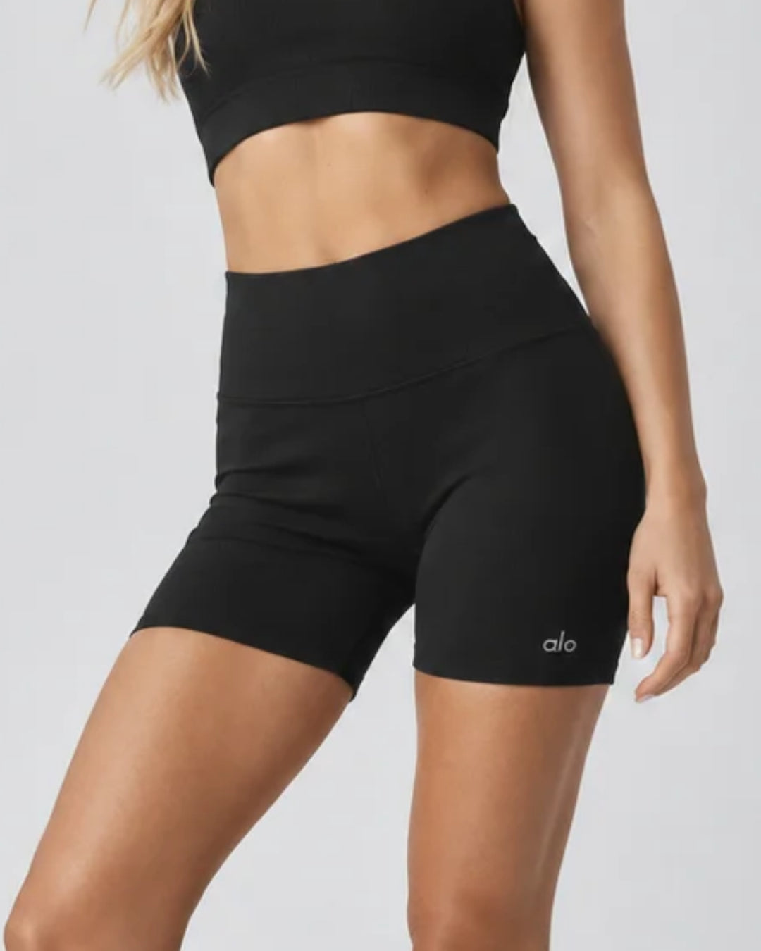 Alo Seamless Ribbed Favorite Short Black