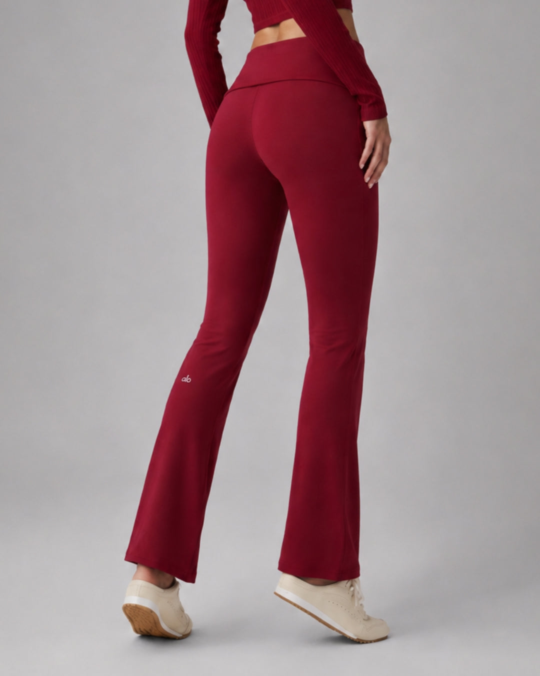 Alo Softsculpt 7/8 Foldover Flare Legging Romance Red