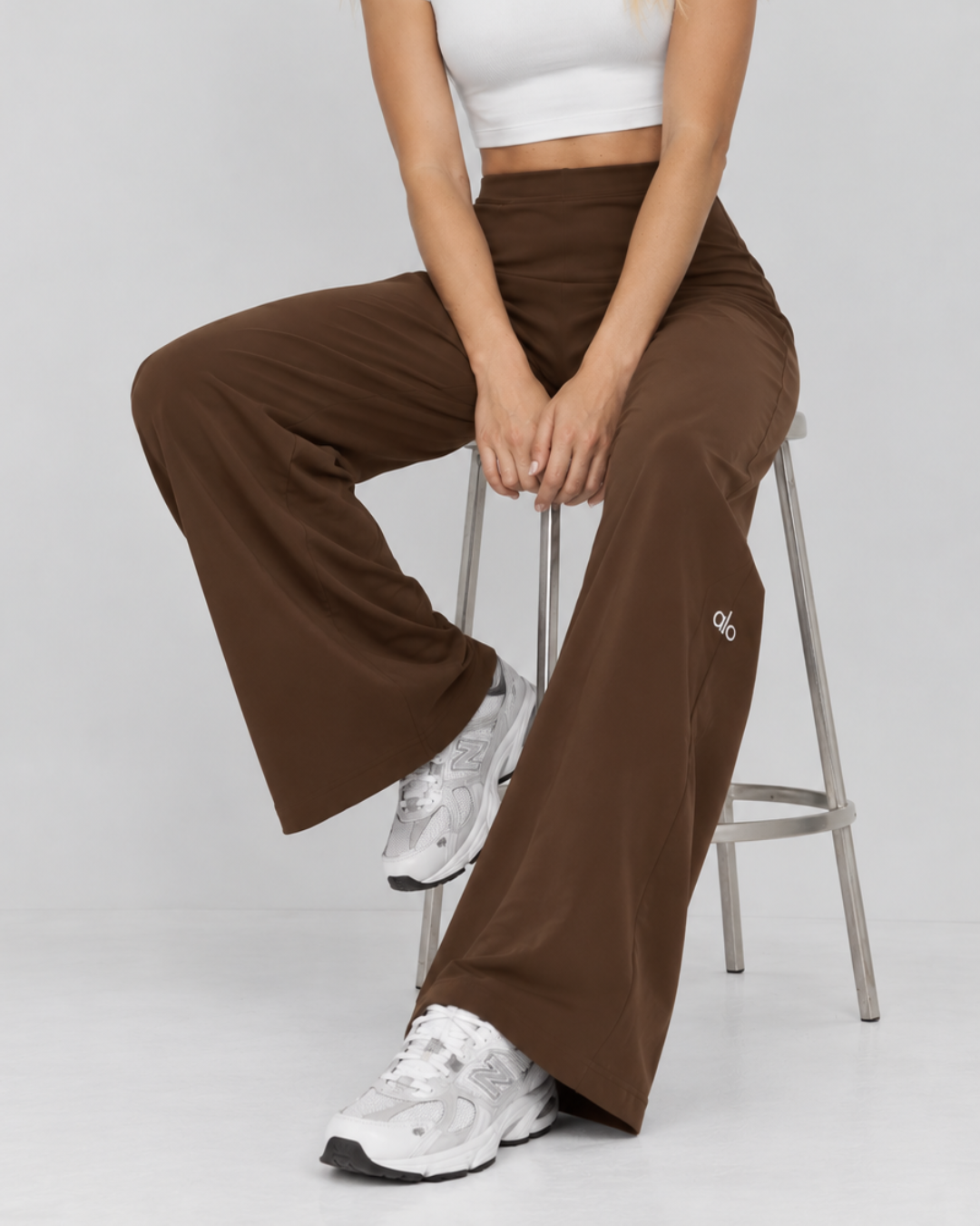 Airbrush High-Waist Wide Leg Pant (Long) Espresso