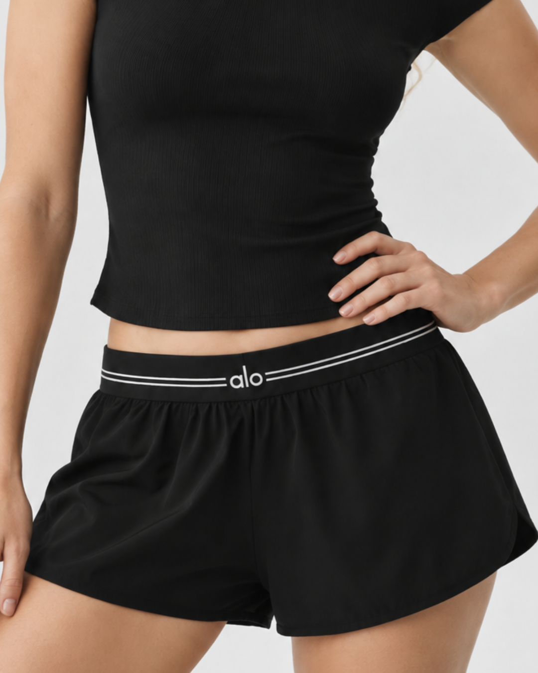 Alo Full Stride Micro Running Short Black