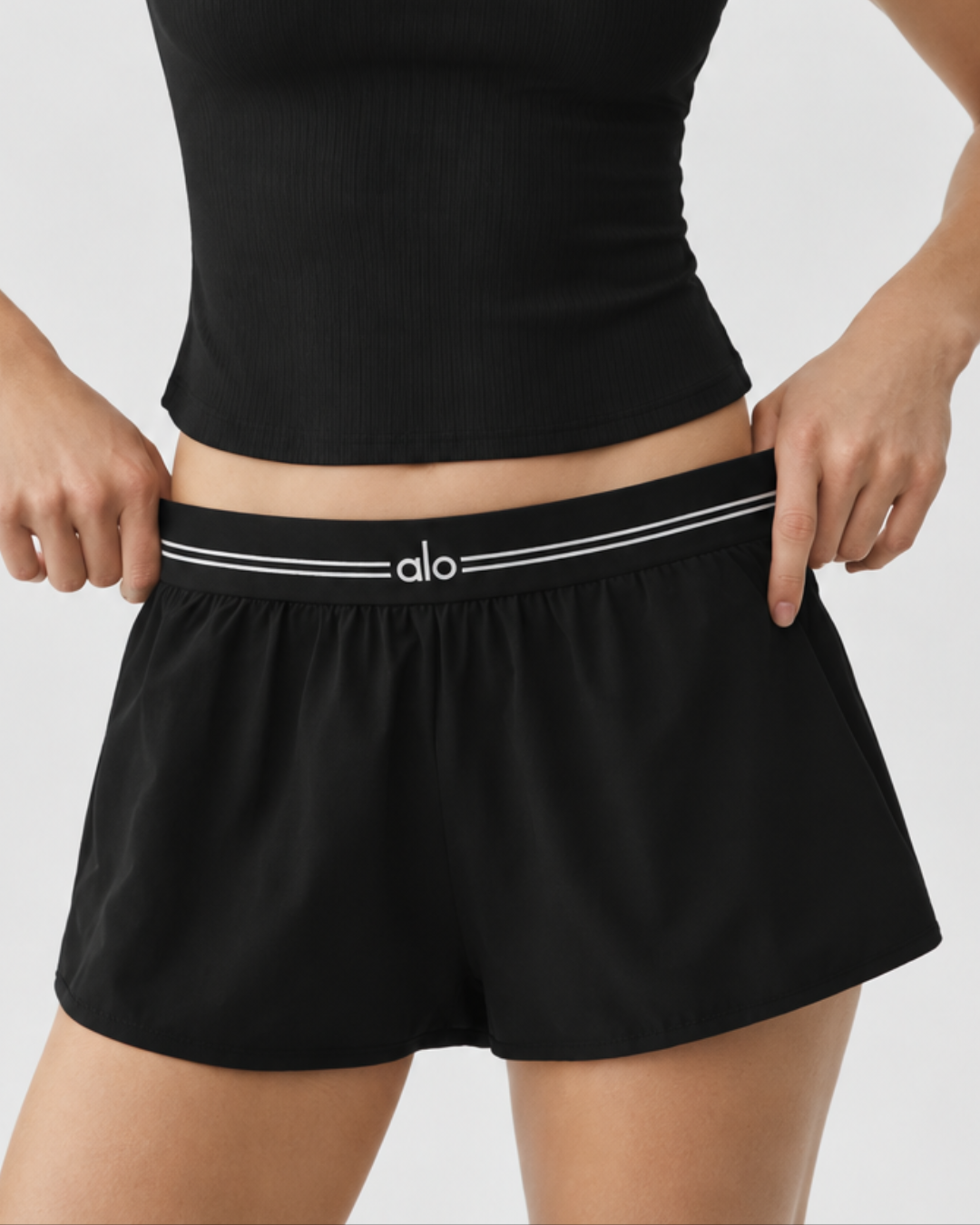 Alo Full Stride Micro Running Short Black