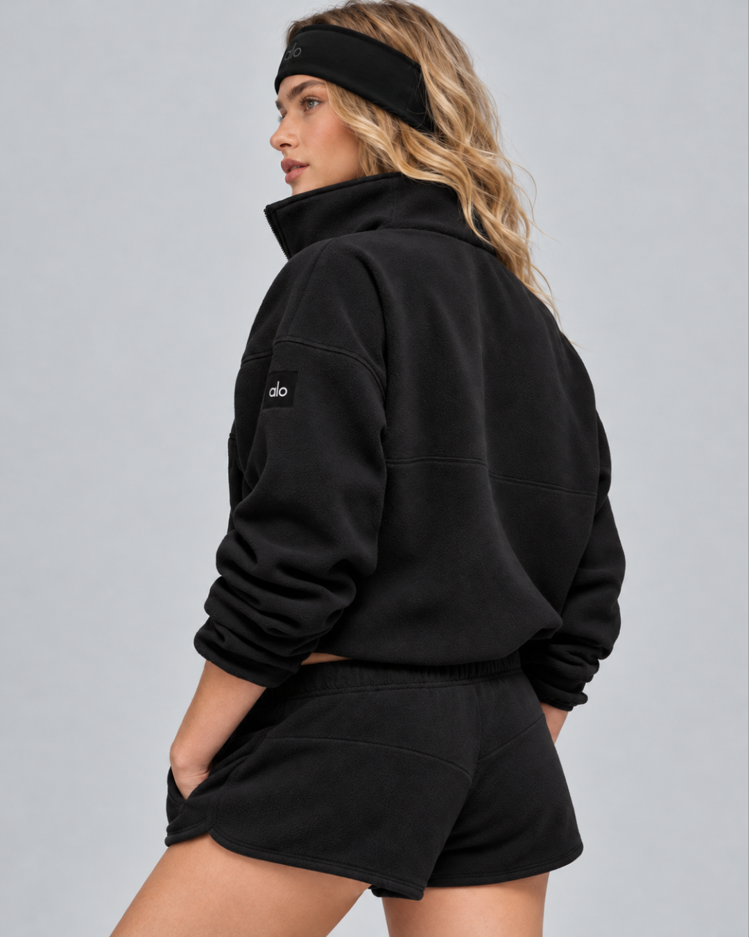 Alo Polar Fleece Retreat Cover Up Black