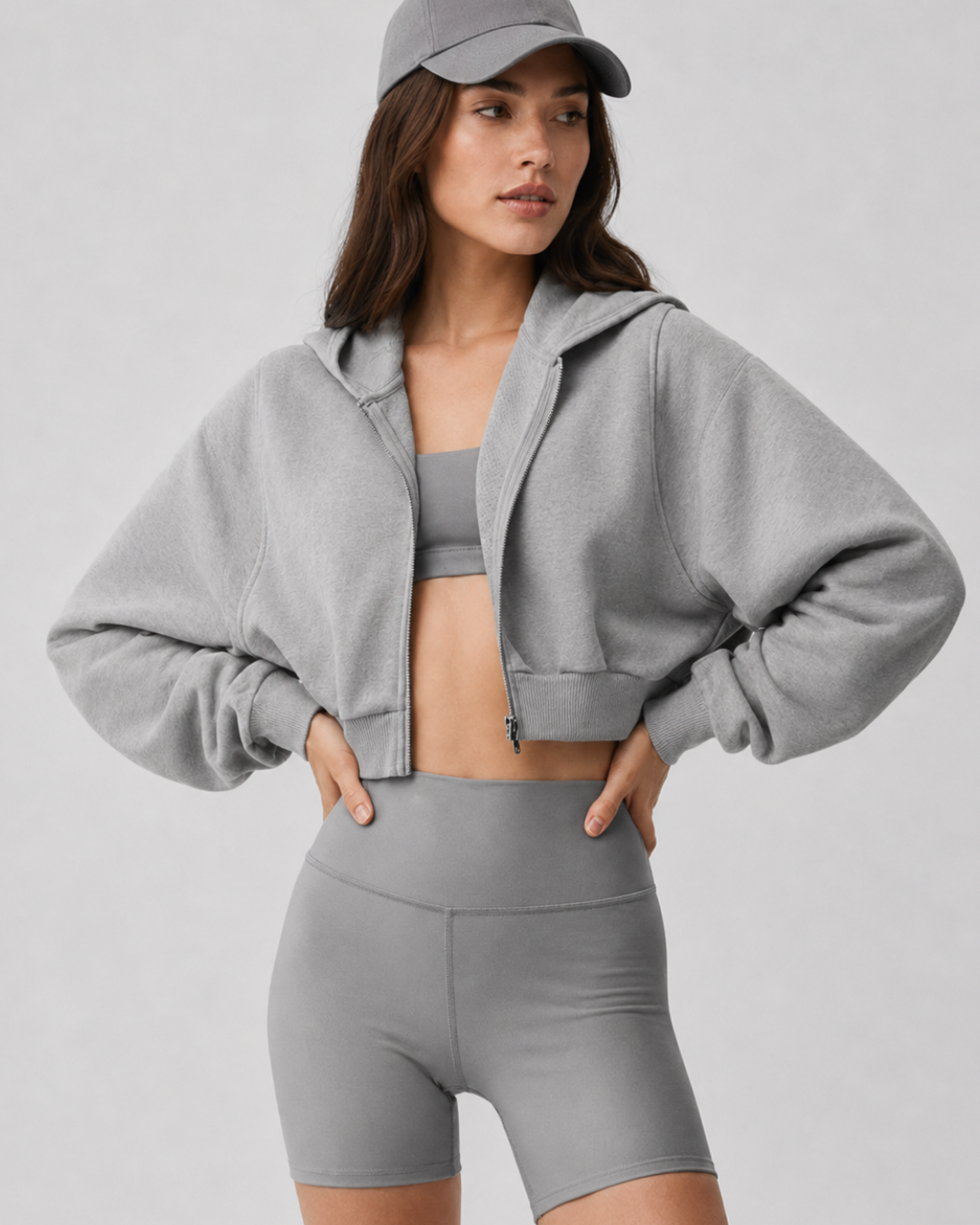 Alo Sweet Escape Zip Up Hoodie Athletic Heather Grey