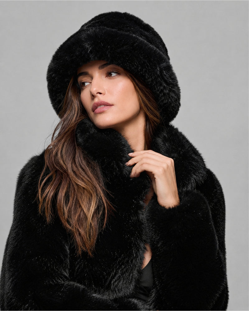 Alo Faux Fur Starstruck Bucket Hat Black