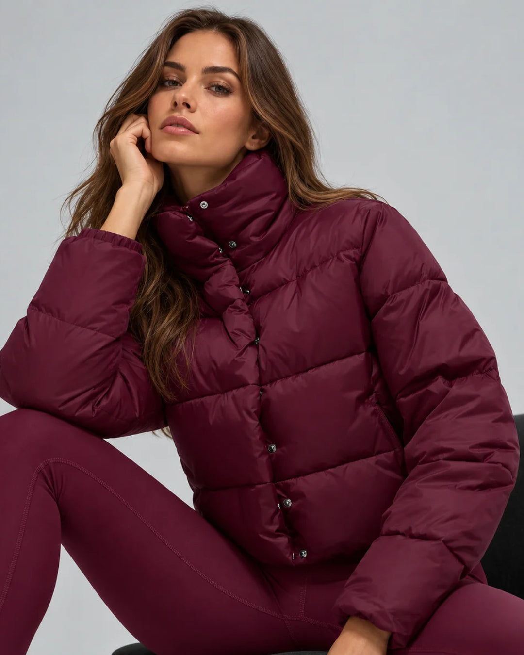 Alo Gold Rush Puffer Burgundy