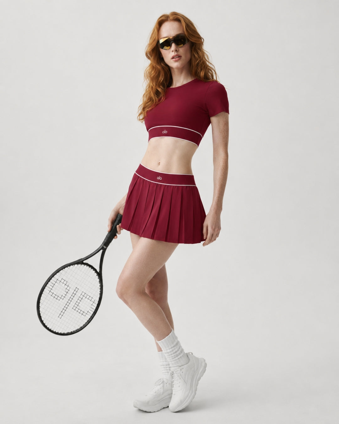 Alo Low-Rise Amp It Up Tennis Skirt Romance Red
