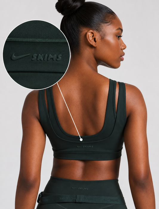 Nike Skims Double Strap Scoop Bra Dark Teal