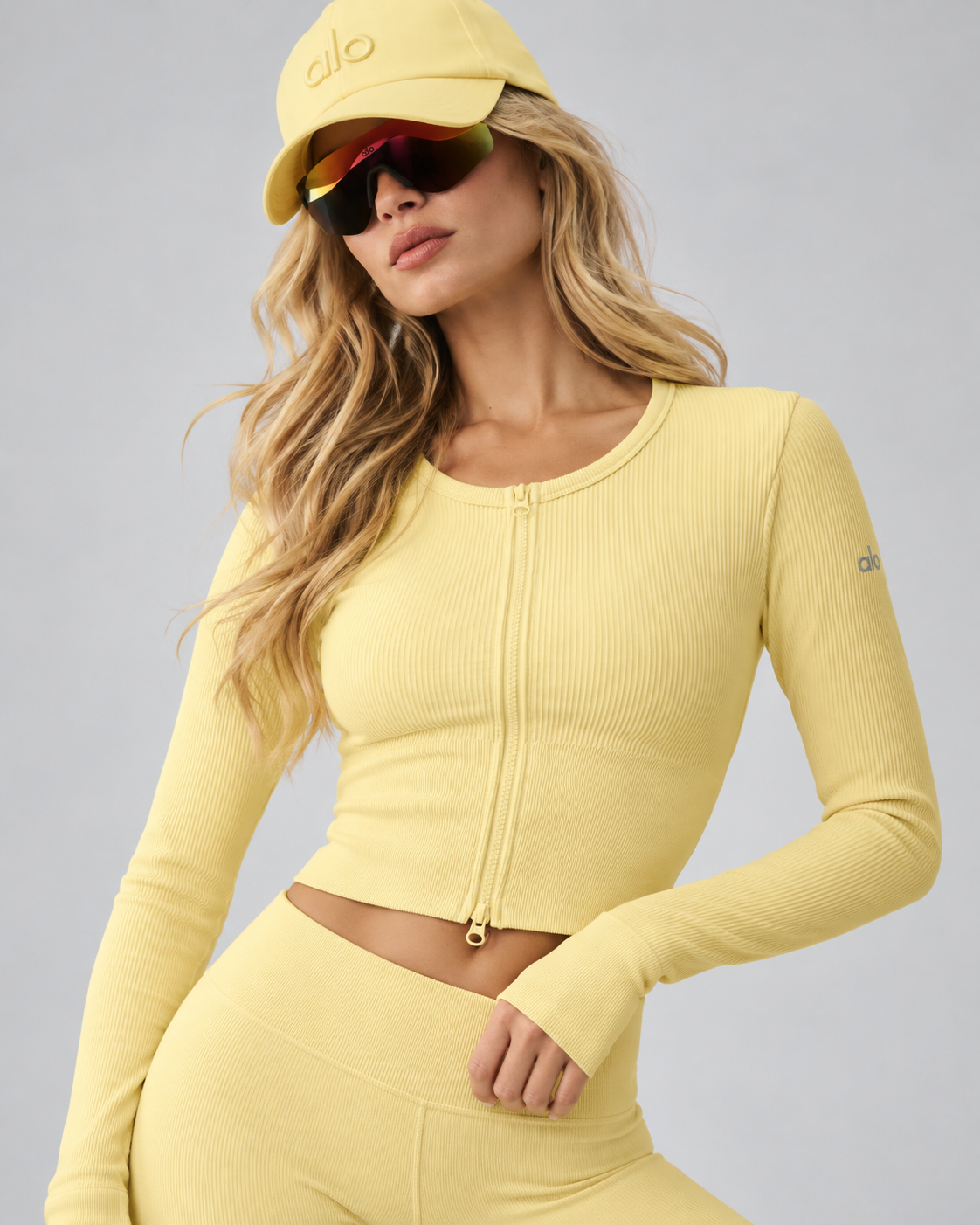 Alo Seamless Ribbed Favorite Jacket Warm Butter