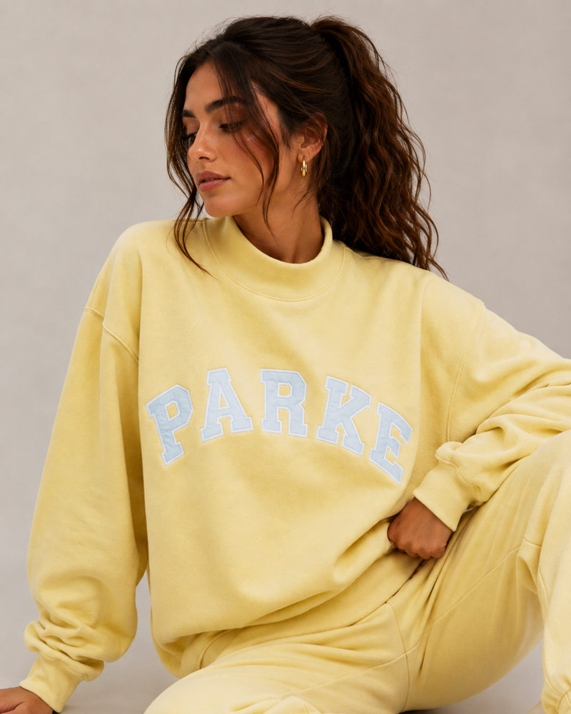 Parke Varsity Mockneck Banana Cream