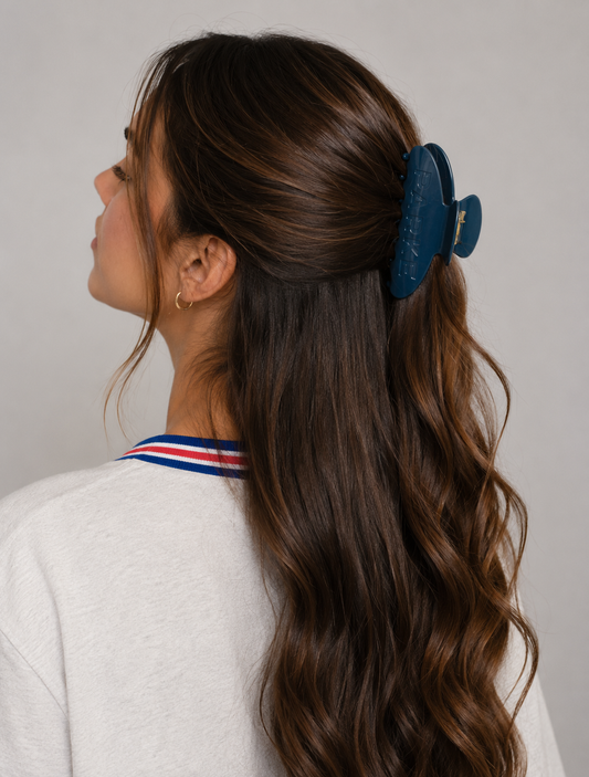 Parke Washed Indigo Claw Clip