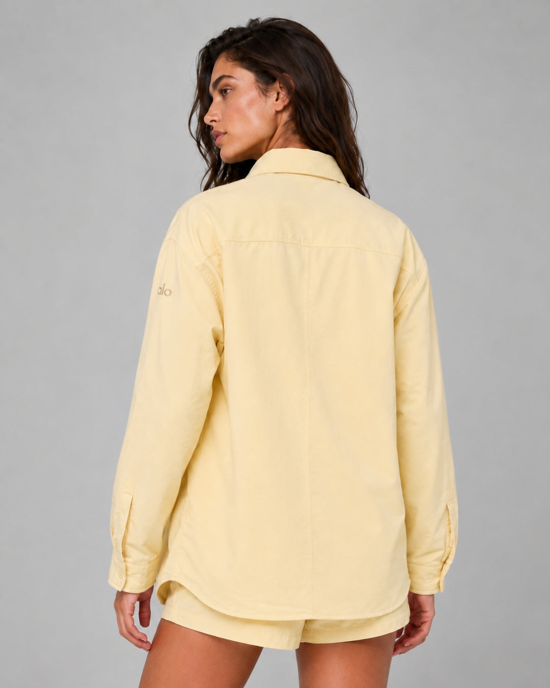 Alo Socialite Shacket Candlelight Yellow