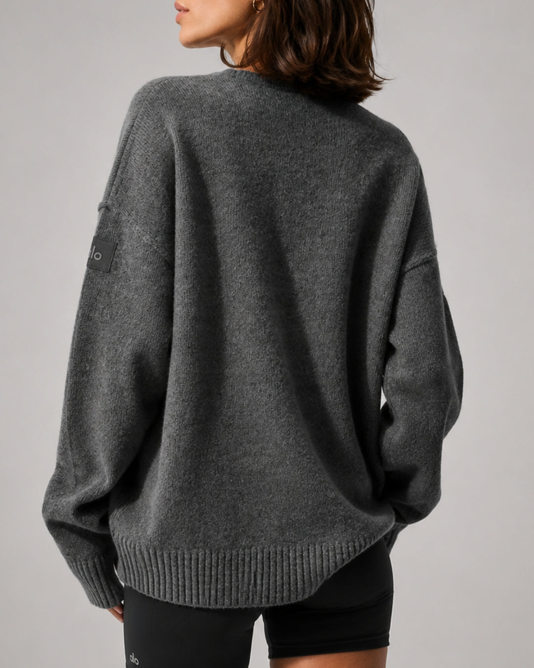Alo Unisex Wool Cashmere New Class Crewneck Sweater Gray