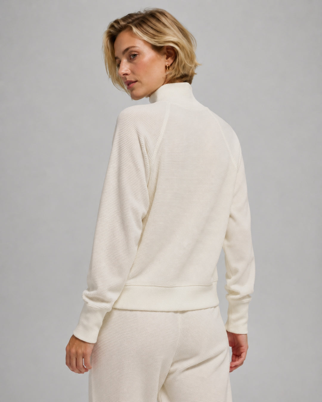 Alo Waffle Weekend Escape Mock Neck Long Sleeve